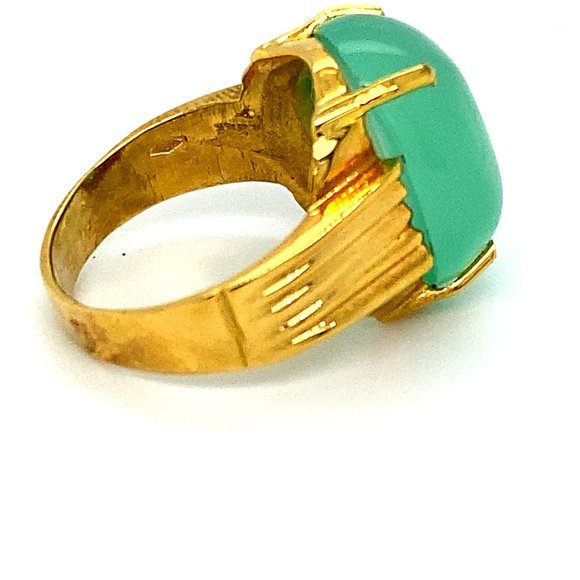 Cats Eye Green Calcite 18.75ct Solid 18K Gold Ring - Picture 4 of 7